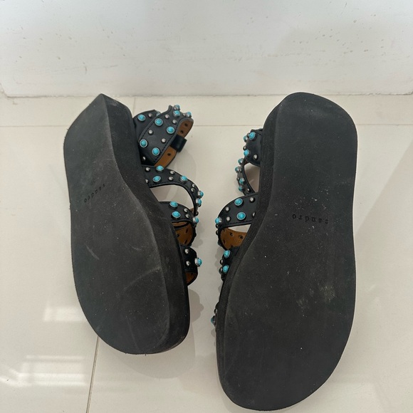 Barely Worn Sandro Studded Sandals - Picture 5 of 5